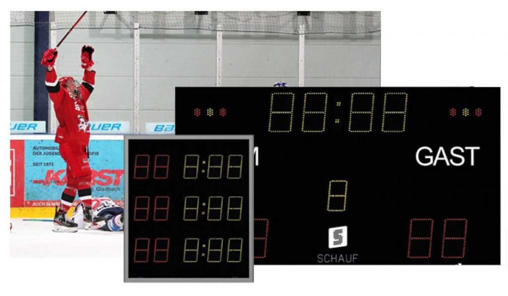 Anzeigetafel für Eishockey mit strafanzeigetafel