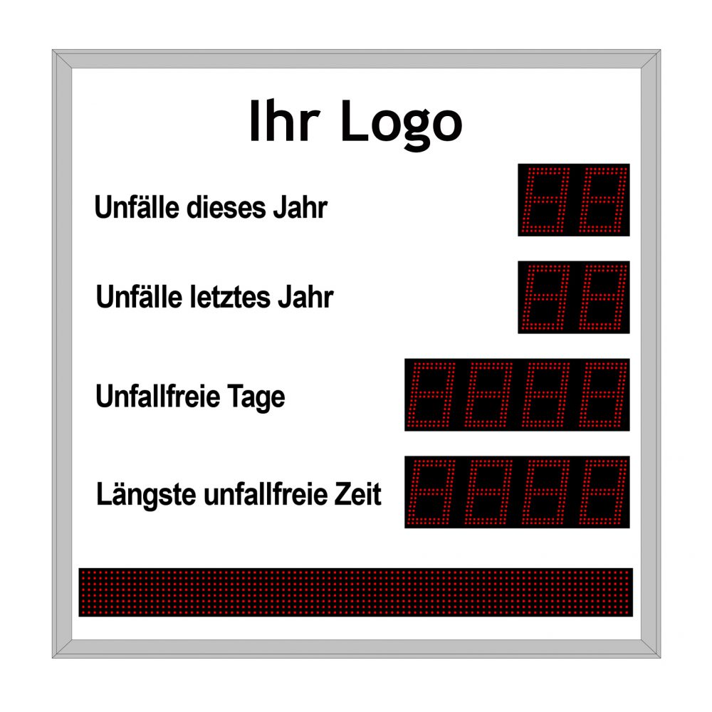Arbeitsschutzanzeige 4-zeilig mit Logo