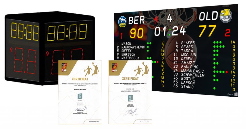 Zertifikate DBB Basketball Sekundenanzeige Übertragungssoftware der Spieldaten auf eine Spielstandsanzeige