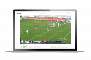 Laptop-mit-dem-fertigen-Youtube-Stream-American-Football